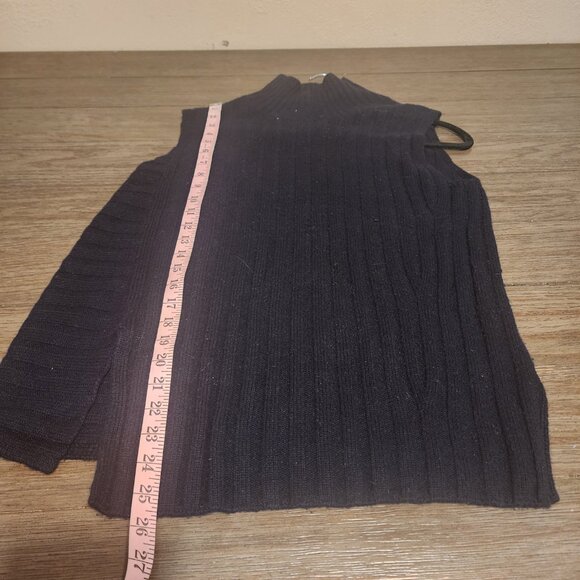 Vince Mixed Rib Sleeveless Turtleneck Black Med - Picture 2 of 9